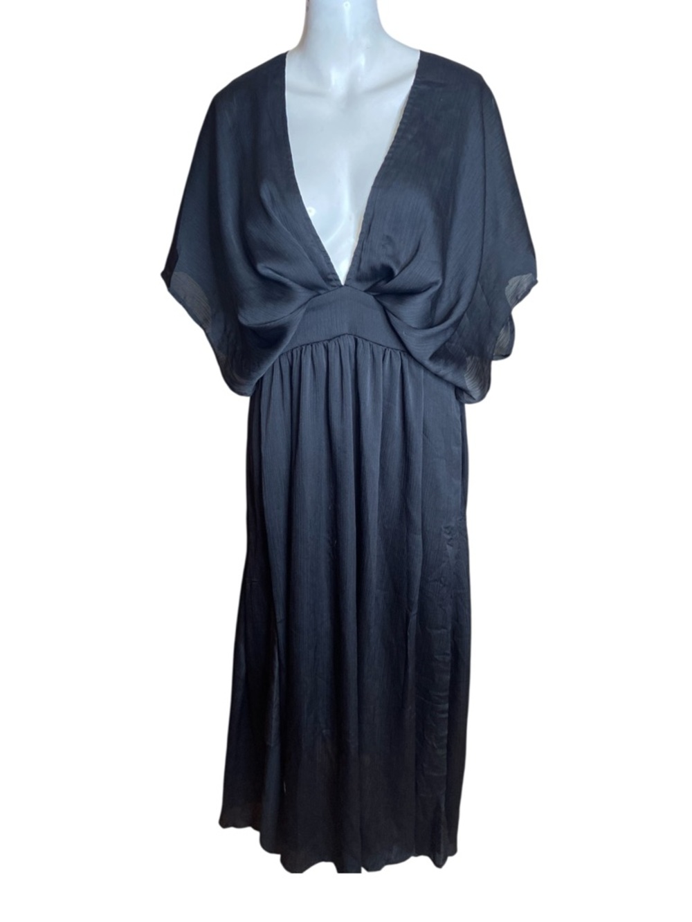 Shopo. Black Deep V Maxi Dress Size 10
Back deep V